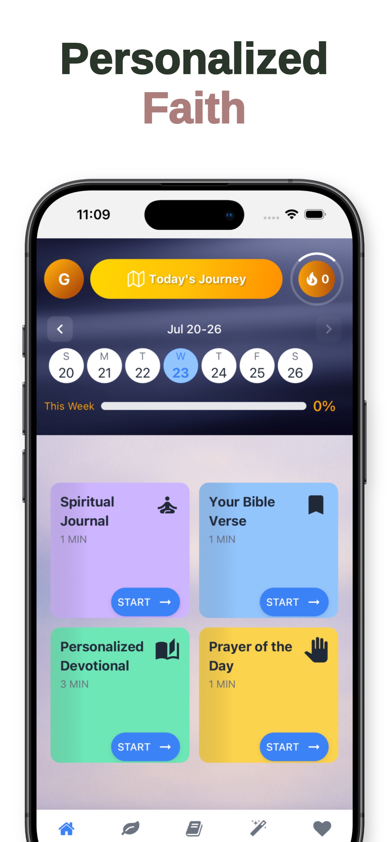 Ambible guided prayer and reflection screen